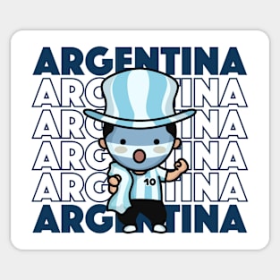 Argentina Football Fan // Kawaii Cute Argentine Soccer Supporter Sticker